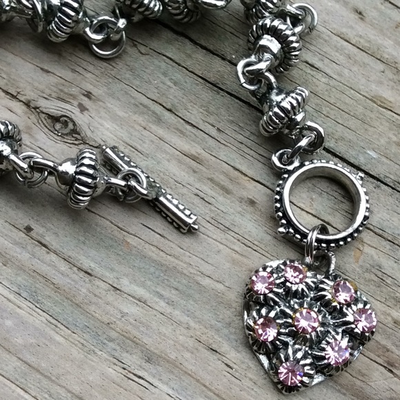 Vintage Heart Bracelet, Toggle Clasp - Picture 2 of 11